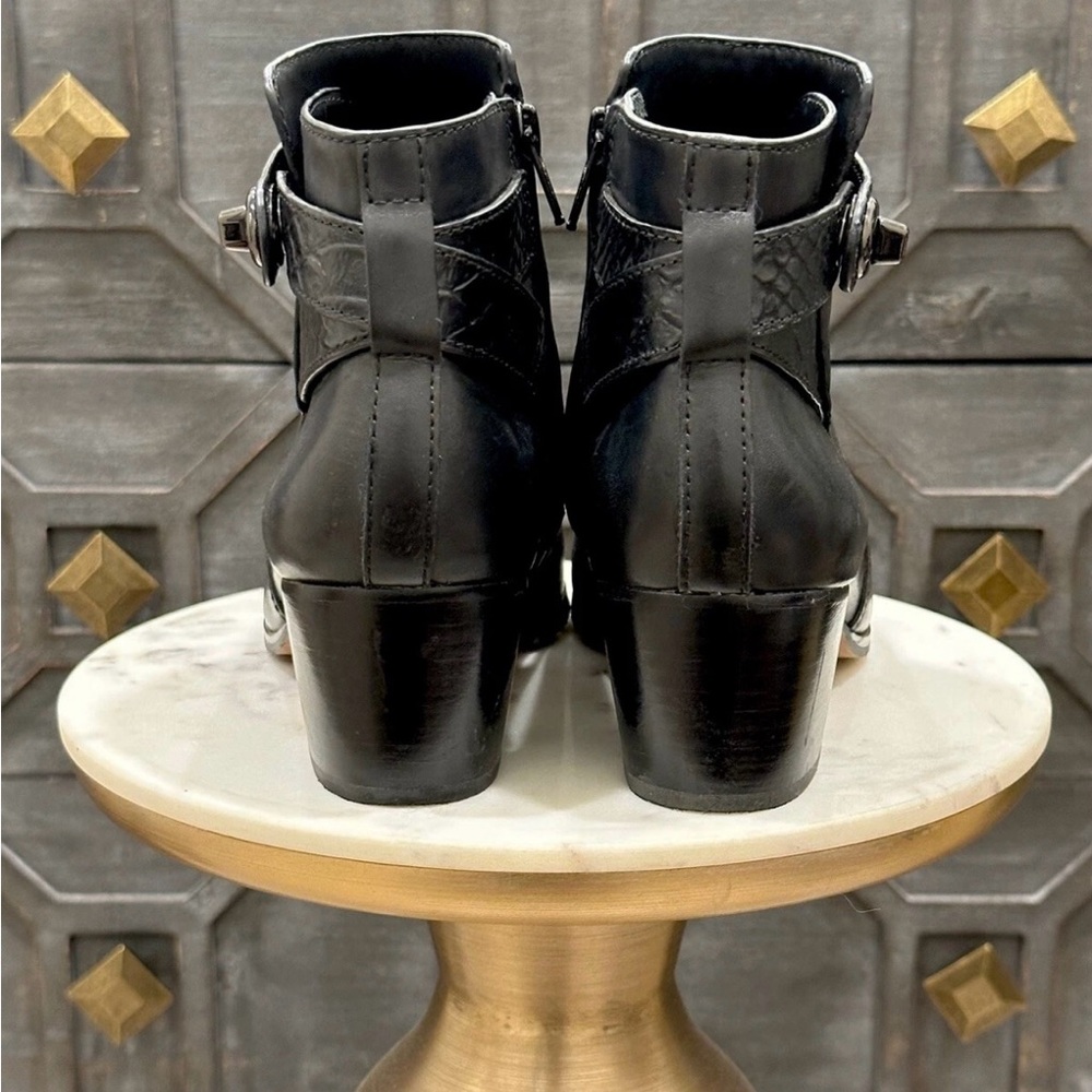 COACH Elegant Black Buckle Ankle Boots Size 6 - Picture 7 of 7
